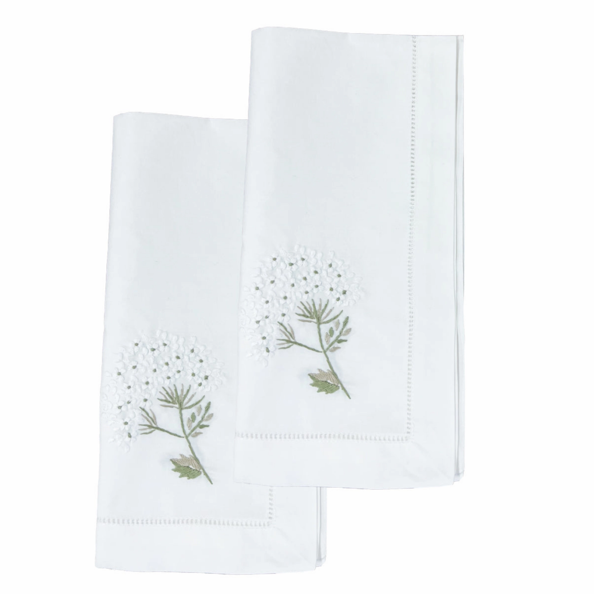 Dinner Napkin in White with Hydrangea Design, Set of 2 cute desktop display