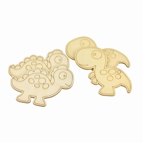 Dino Pals DIY Wood Cut-Outs, 3-1/2-Inch wooden room decoration
