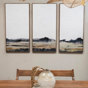 Distant Fields Landscape Green Set of Three 60cm Wide (Each) modern mural painting