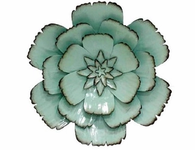 Distressed Metal Flower Wall Decor - Sage - Large wall pendant decor