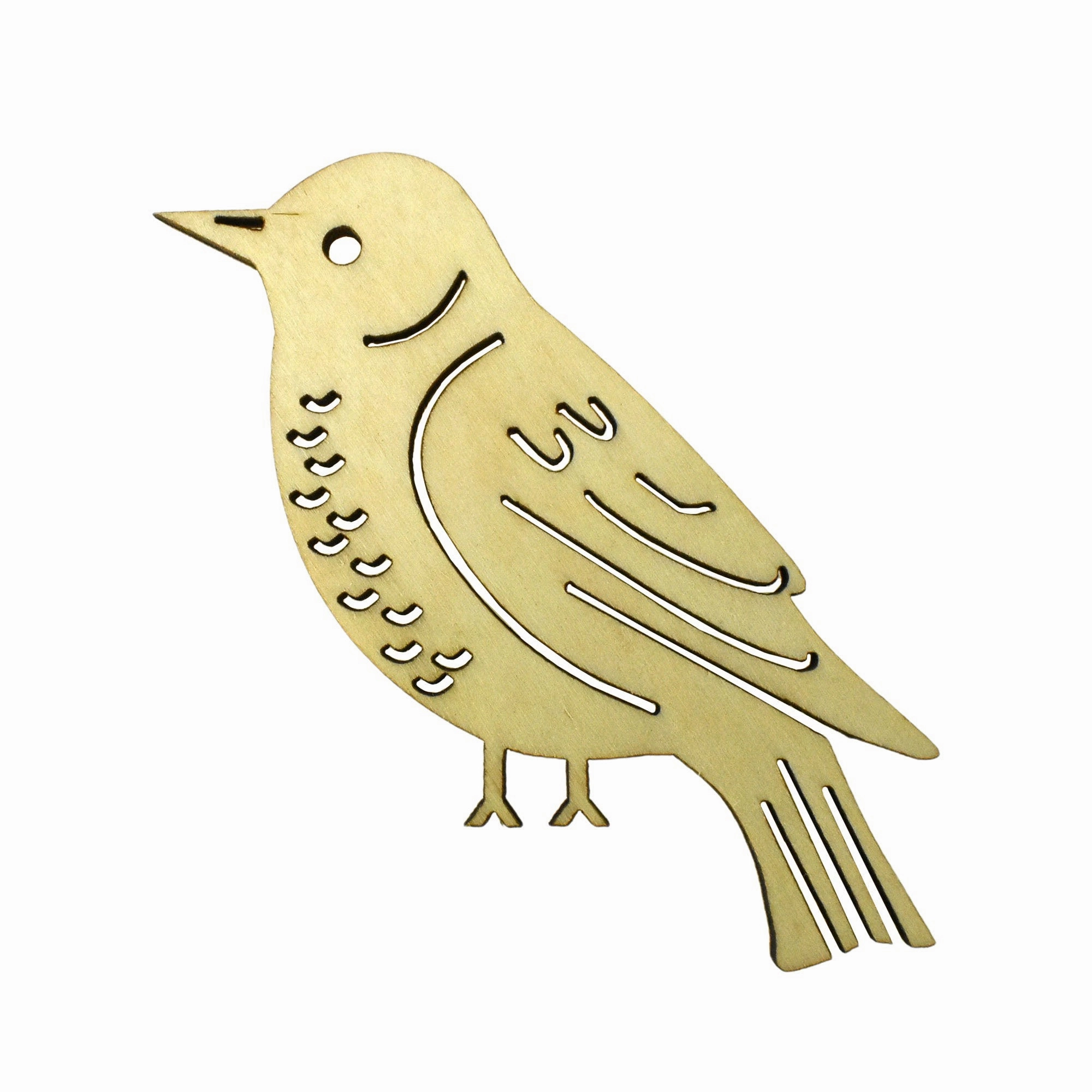DIY Bird Laser Cut Craft Wood Shapes, 3-1/8-Inch, 4-Count