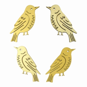 DIY Bird Laser Cut Craft Wood Shapes, 3-1/8-Inch, 4-Count wooden room decoration