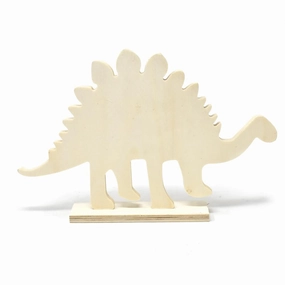 DIY Wood Craft Stegosaurus Dinosaur Stand, 7-1/4-Inch wooden room decoration