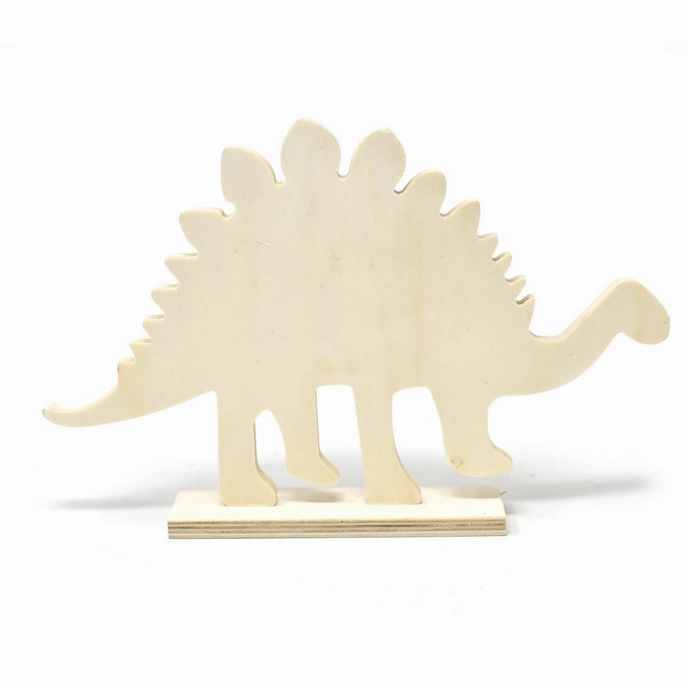 DIY Wood Craft Stegosaurus Dinosaur Stand, 7-1/4-Inch wooden room decoration