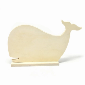 DIY Wood Craft Whale Stand, 6-1/2-Inch wooden room decoration