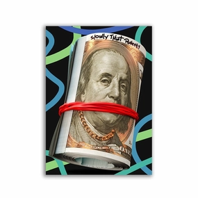 Dollar Bill - Say Nothing framed mural artwork