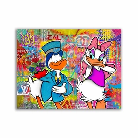 Donald &amp; Daisy by Sean Flores framed mural artwork
