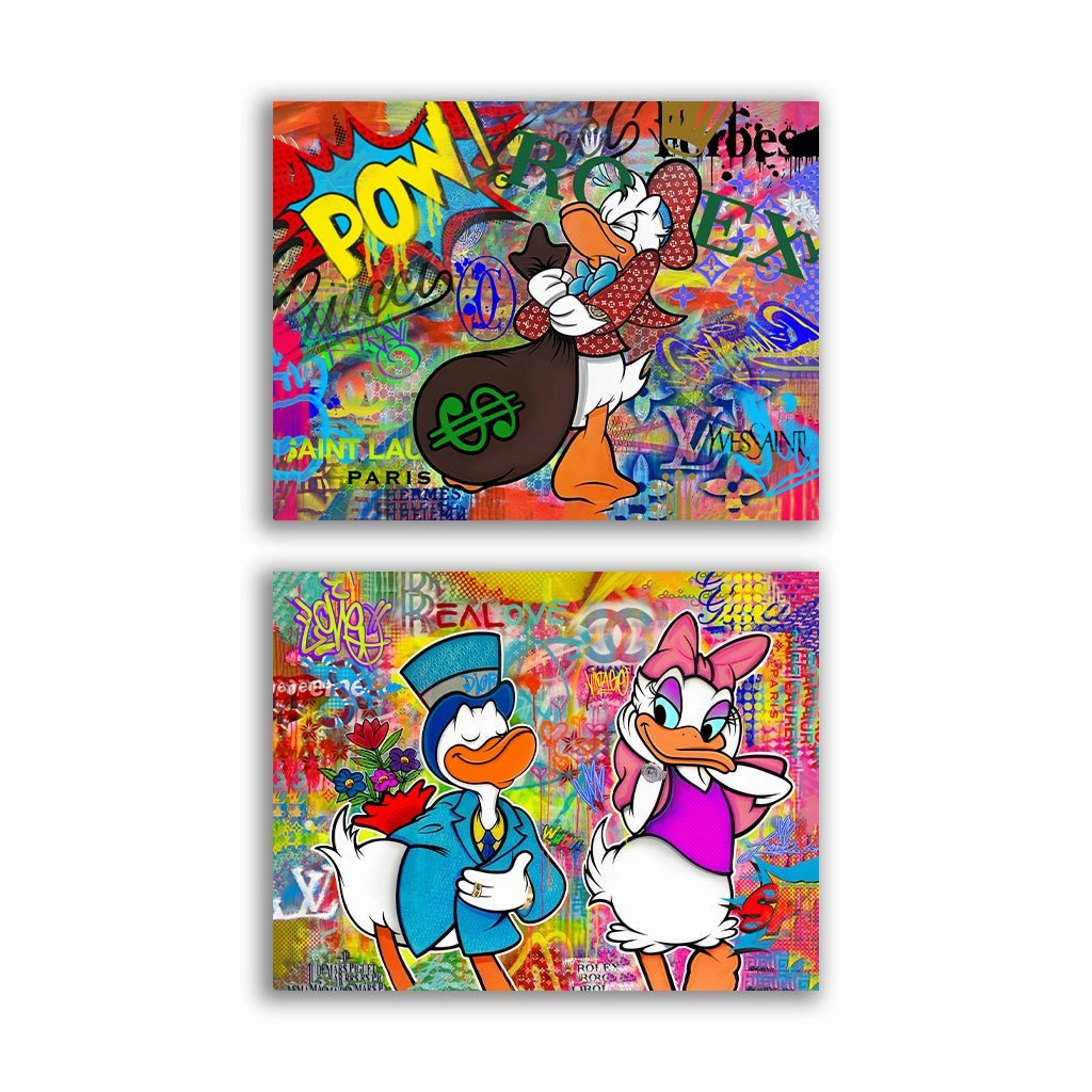 Donald Duck - Duo by Sean Flores framed mural artwork