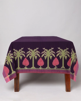 Dorcas Warp Ikat Cotton Table Cover ceramic table ornament