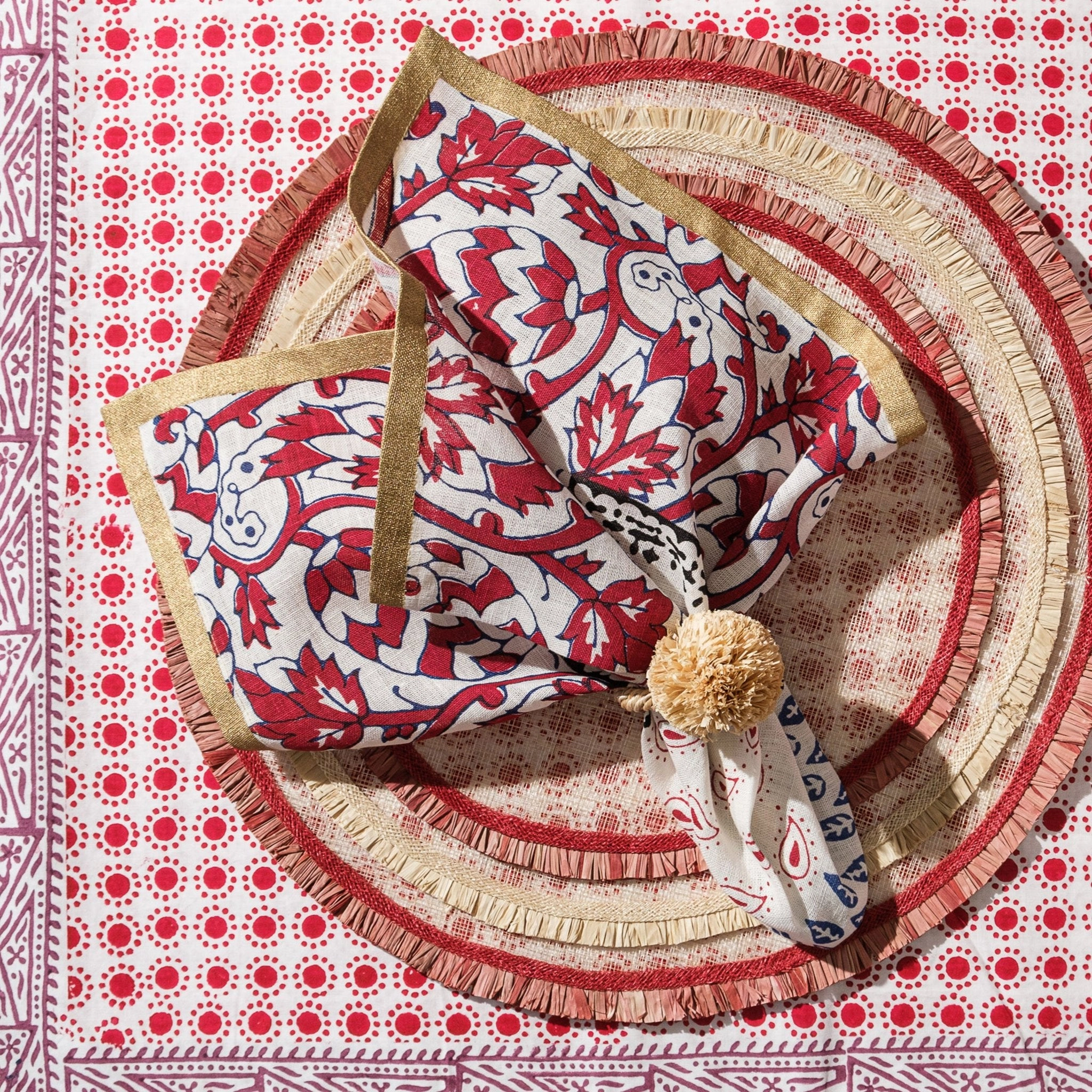 Dot Print Tablecloth, Red