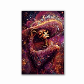 Dotted Skeleton Beauty by Catill framed mural artwork