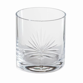 Double Old-Fashioned Etched Glass With Palm Design cute desktop display