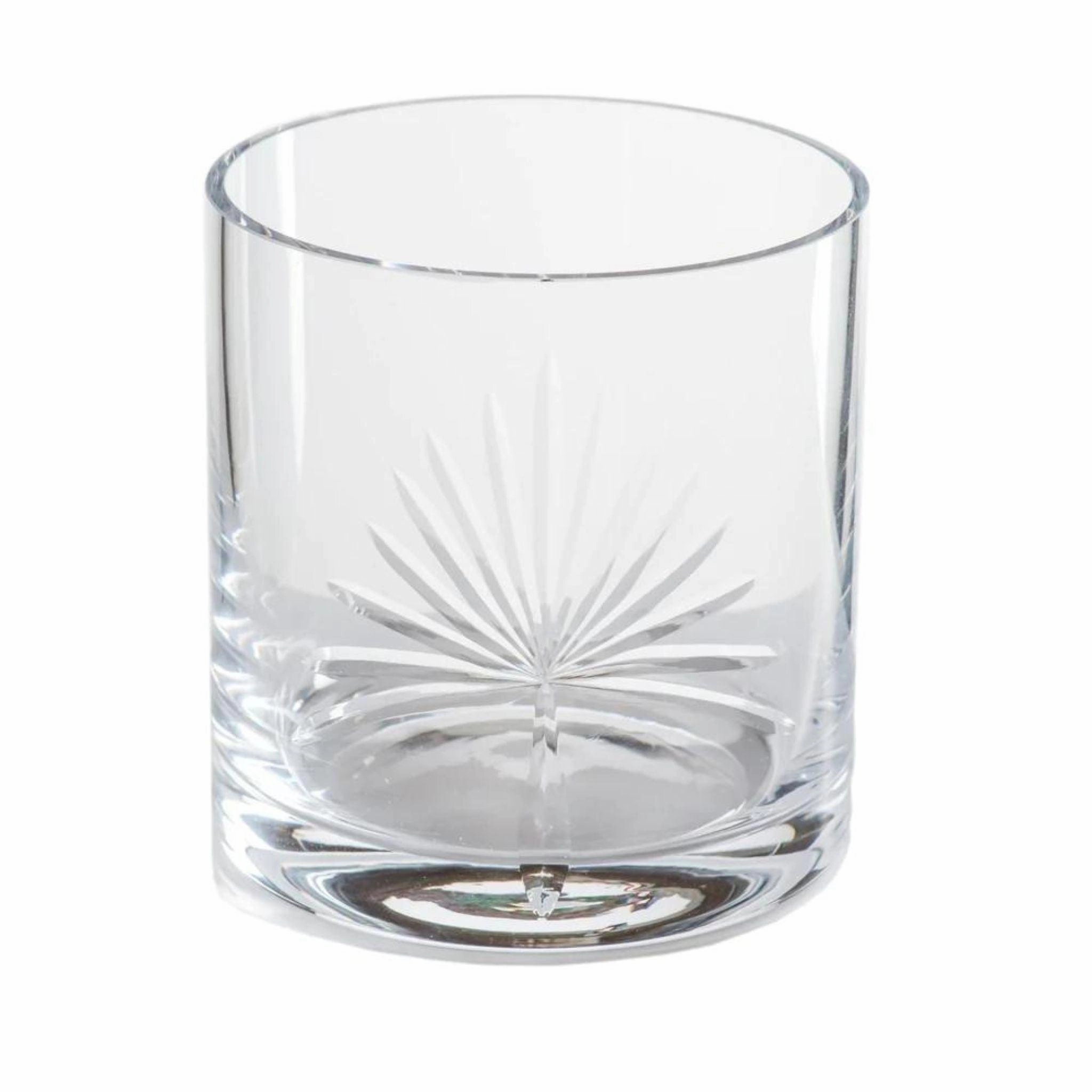 Double Old-Fashioned Etched Glass With Palm Design cute desktop display