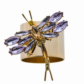 Dragonfly Napkin Rings, Amethyst, Set of Two mini desktop sculpture