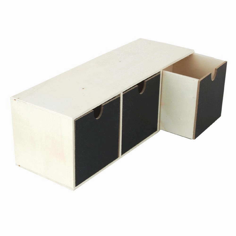Drawer Desk Caddy 3-Compartment Chalkboard Wooden Box, 11-1/2-Inch wooden room decoration