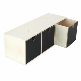 Drawer Desk Caddy 3-Compartment Chalkboard Wooden Box, 11-1/2-Inch wooden room decoration