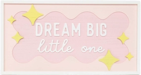 Dream Big Little One Wood Sign - Pink wall pendant decor