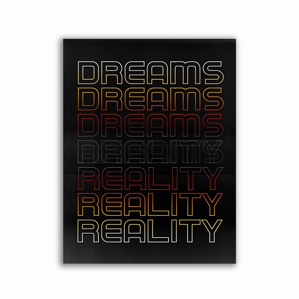 Dream Reality Red Print by David Drake framed mural artwork
