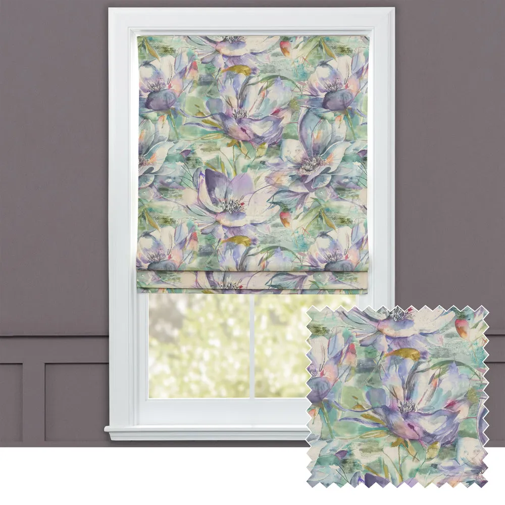 Dusky Blooms Printed Cotton Made to Measure Roman Blinds Fig chic floor carpet  