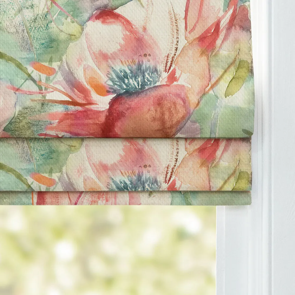 Dusky Blooms Printed Cotton Made to Measure Roman Blinds Russett