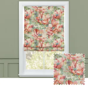 Dusky Blooms Printed Cotton Made to Measure Roman Blinds Russett chic floor carpet  