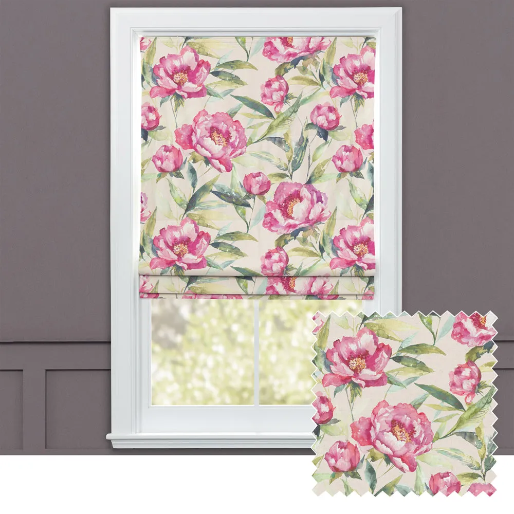 Earnley Printed Cotton Made to Measure Roman Blinds Peony chic floor carpet  