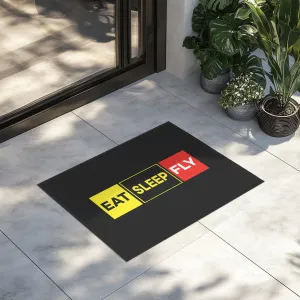 Eat Sleep Fly (Colourful) Designed Door Mats door entrance rug
