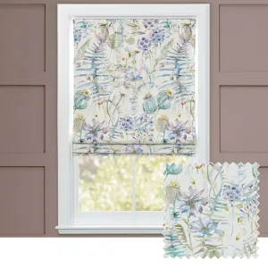 Edenmuir Printed Cotton Made to Measure Roman Blinds Capri chic floor carpet  