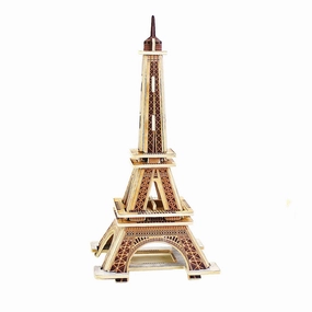 Eiffel Tower 3D Wooden Puzzle, 9-1/2-Inch wooden room decoration