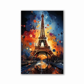 Eiffel Tower in Paris Pop Art by Catill framed mural artwork