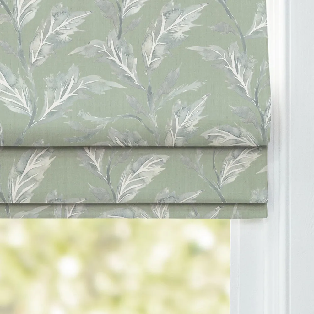 Eildon Printed Cotton Made to Measure Roman Blinds Moss