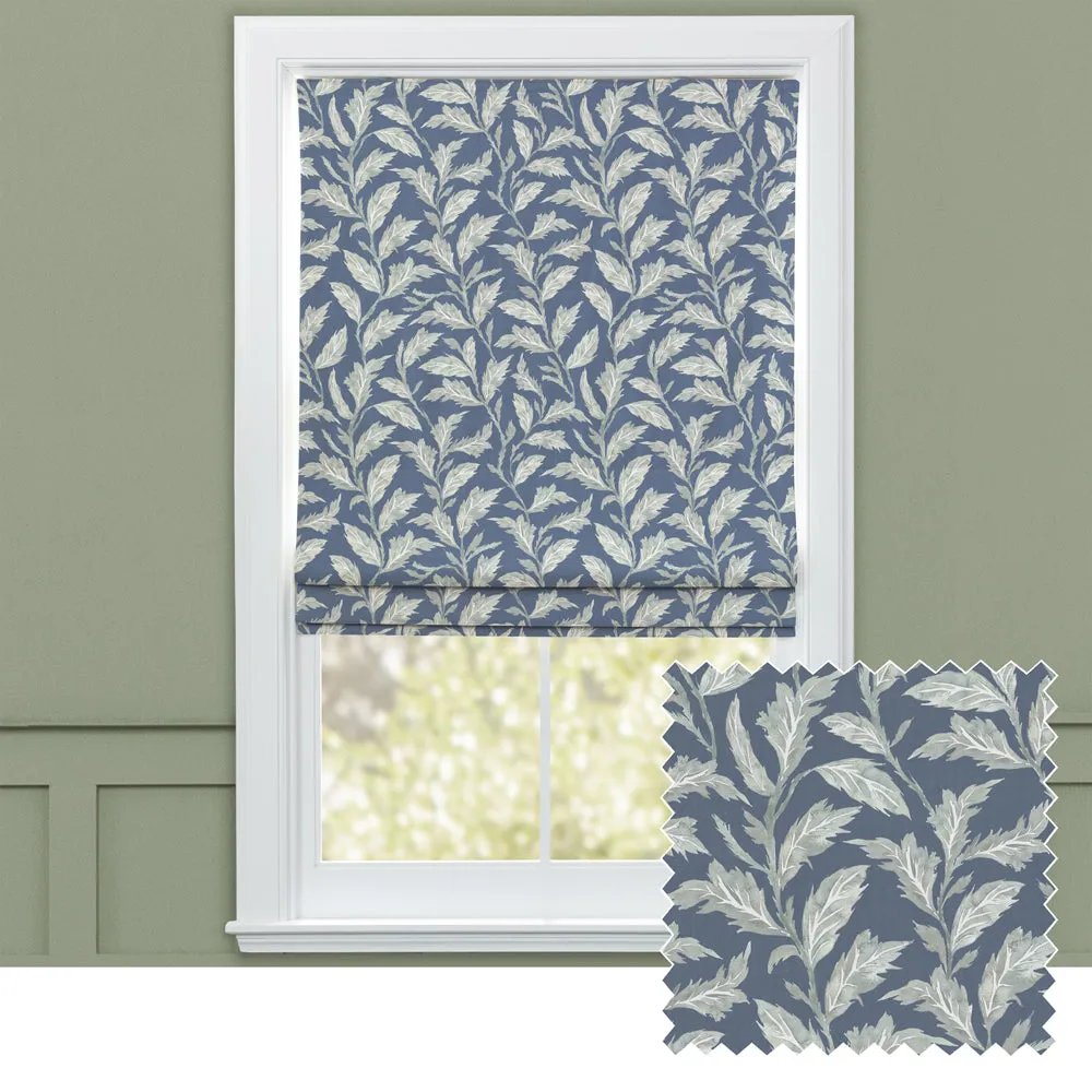 Eildon Printed Cotton Made to Measure Roman Blinds Navy chic floor carpet  