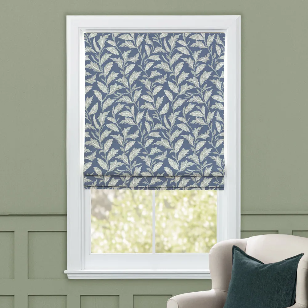 Eildon Printed Cotton Made to Measure Roman Blinds Navy