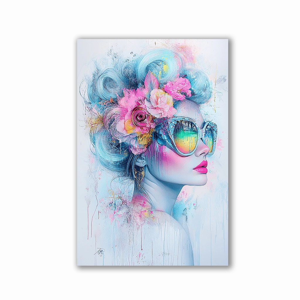 Elegance in Pastel by Cat framed mural artwork