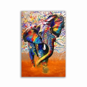 Elephant Art framed mural artwork