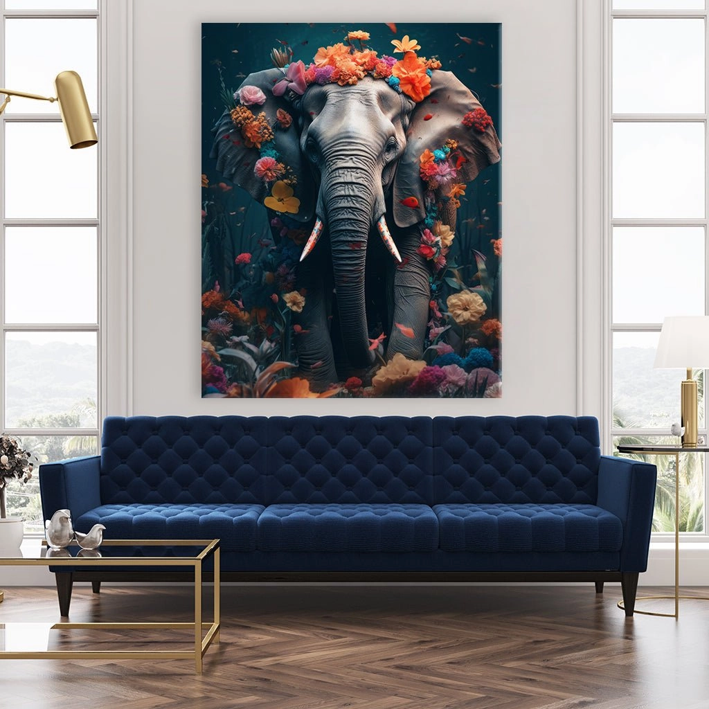 Elephant Flowers by Zenzdesign