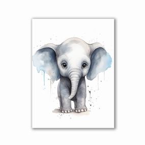 Elephant Watercolor by Daniel Decker framed mural artwork