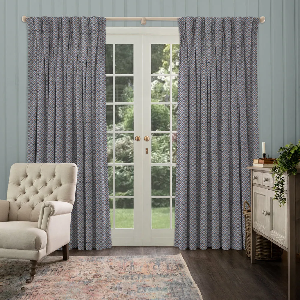 Elmore Woven Jacquard Made to Measure Curtains Cornflower