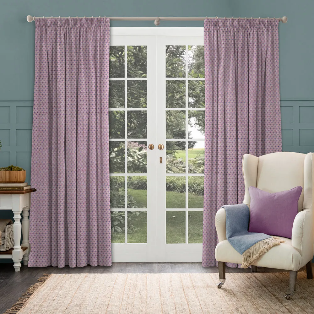 Elmore Woven Jacquard Made to Measure Curtains Heather