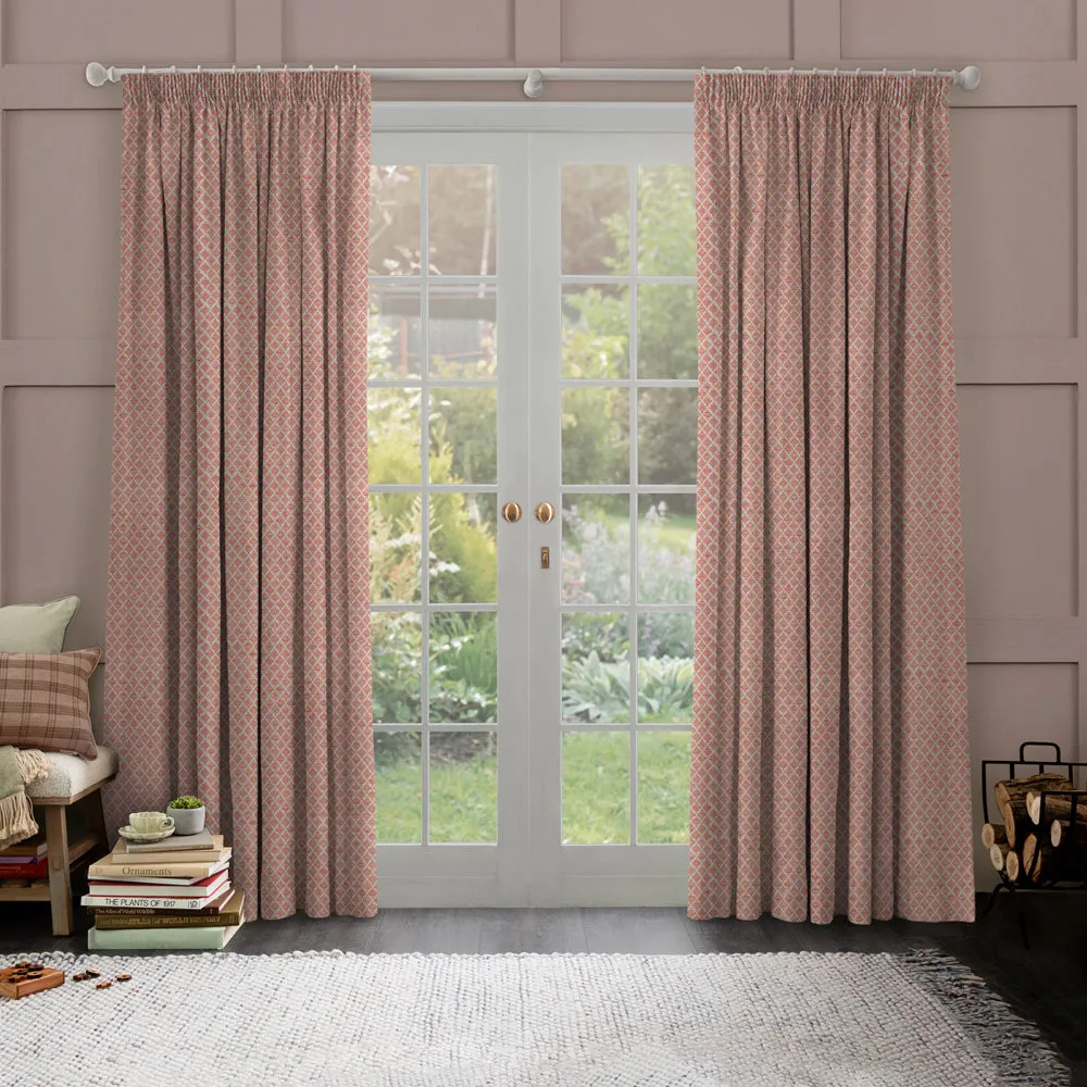 Elmore Woven Jacquard Made to Measure Curtains Russet