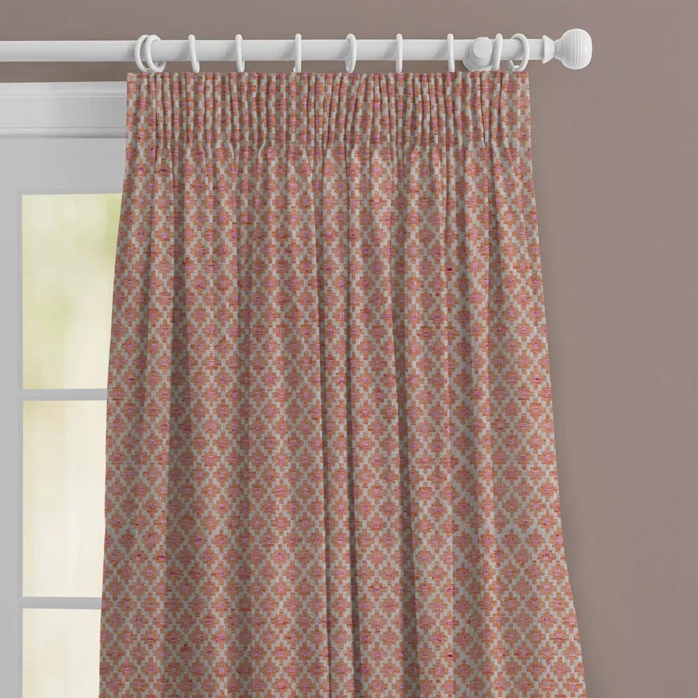 Elmore Woven Jacquard Made to Measure Curtains Russet