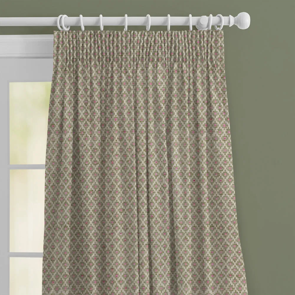 Elmore Woven Jacquard Made to Measure Curtains Verde
