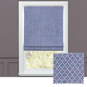 Elmore Woven Jacquard Made to Measure Roman Blinds Indigo chic floor carpet  