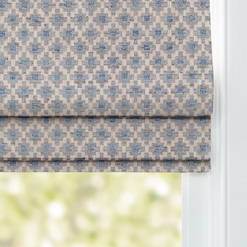 Elmore Woven Jacquard Made to Measure Roman Blinds Steel