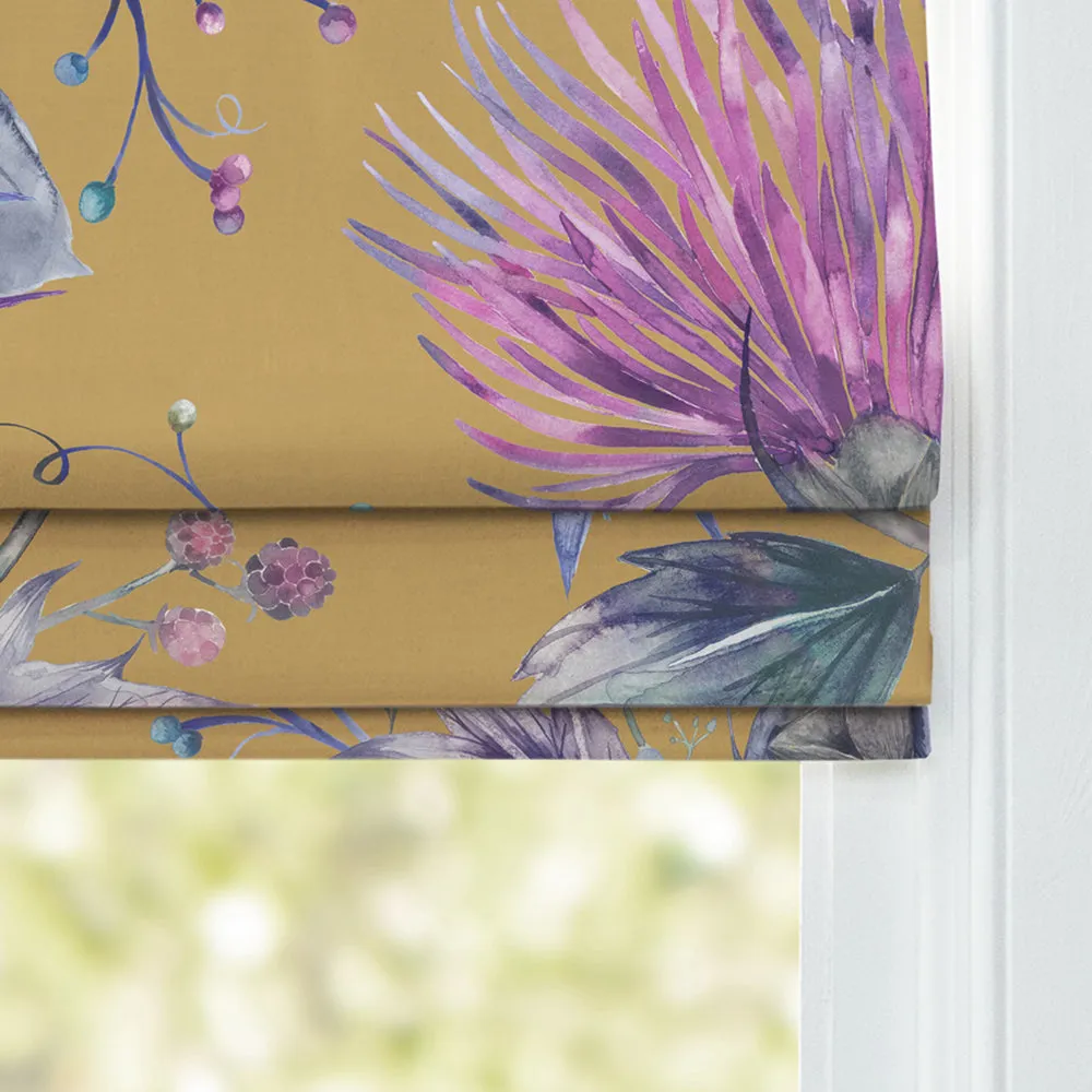 Elysium Printed Cotton Made to Measure Roman Blinds Gold