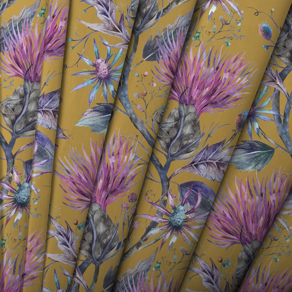 Elysium Printed Cotton Made to Measure Roman Blinds Gold