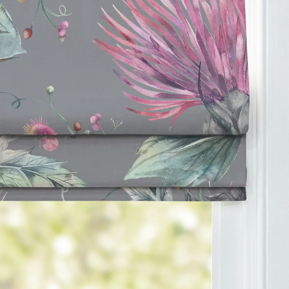 Elysium Printed Cotton Made to Measure Roman Blinds Onyx