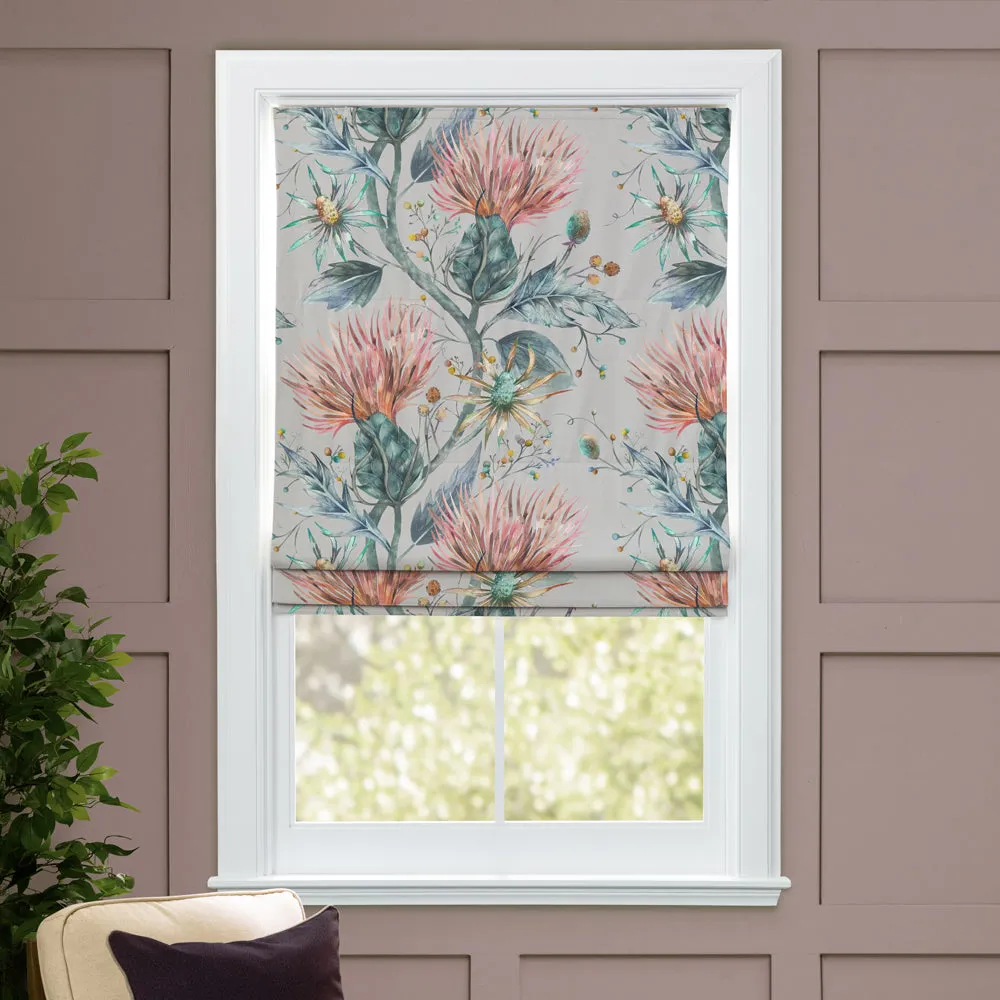 Elysium Printed Cotton Made to Measure Roman Blinds Sapphire