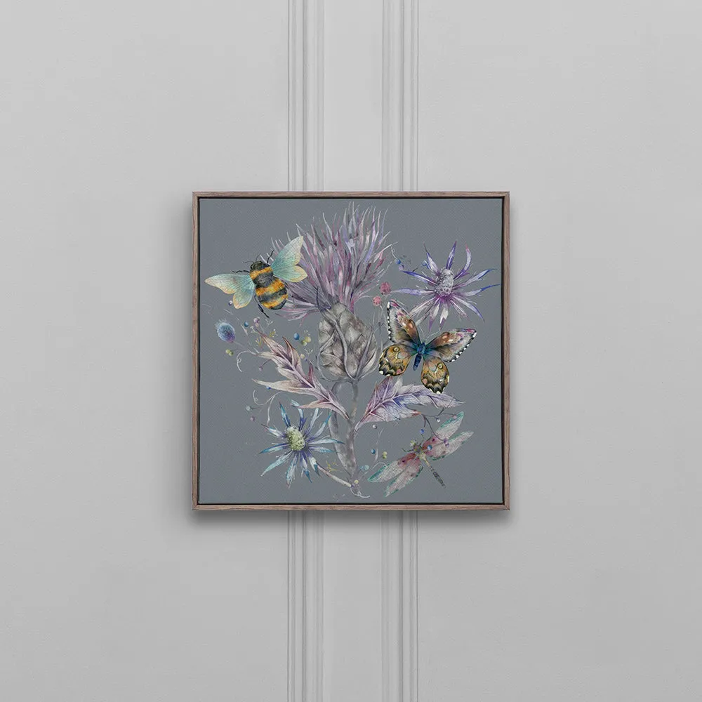 Elysium Storm Framed Canvas Stone