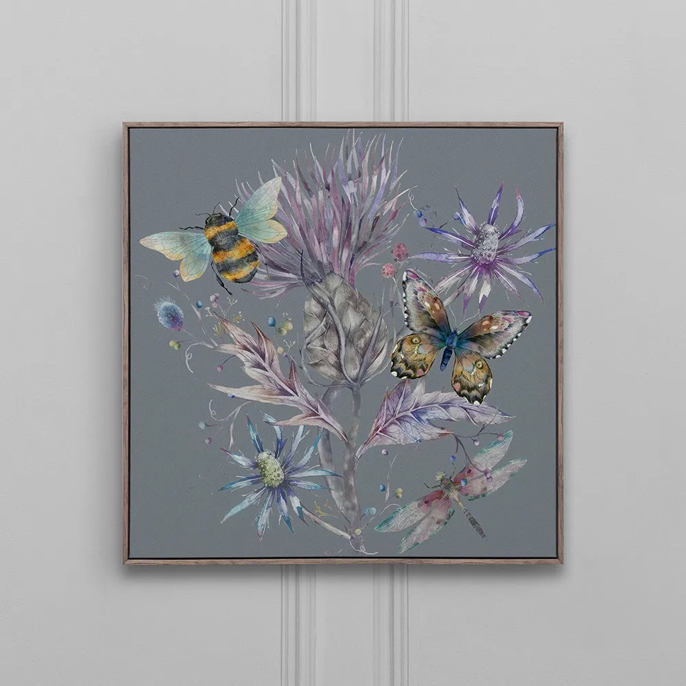 Elysium Storm Framed Canvas Stone